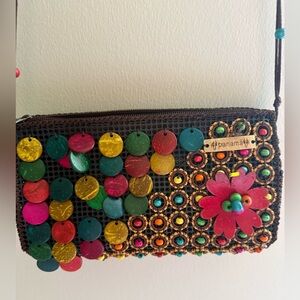 Coconut Shell Beaded Crossbody- Panama - Multicolor-